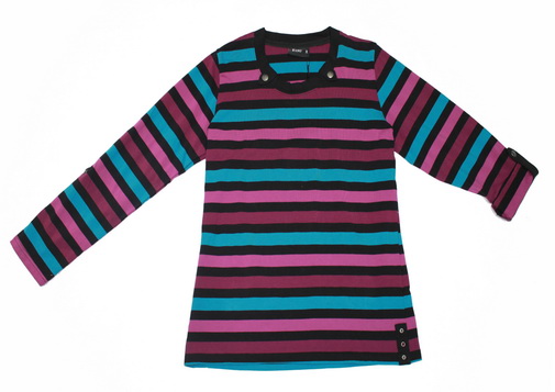 Women's cotton cotton yarn-dyed stripe knitwear