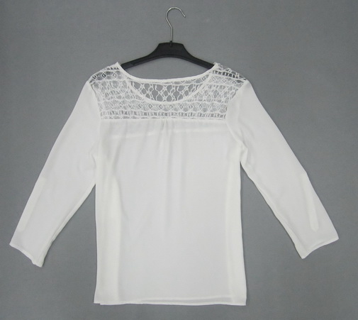 Women's all-polyester chiffon lace blouse